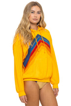 Retro MOUNTAIN STITCH CHEVRON PULLOVER HOODIE RELAXED - GOLD