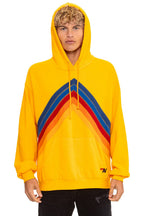 Retro MOUNTAIN STITCH CHEVRON PULLOVER HOODIE RELAXED - GOLD