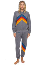 Retro MOUNTAIN STITCH CHEVRON PULLOVER HOODIE RELAXED - HEATHER GREY