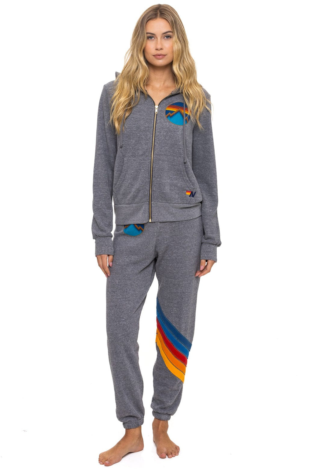 Retro ALL SEASONS CIRCLE ZIP HOODIE - HEATHER GREY