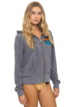 Retro ALL SEASONS CIRCLE ZIP HOODIE - HEATHER GREY