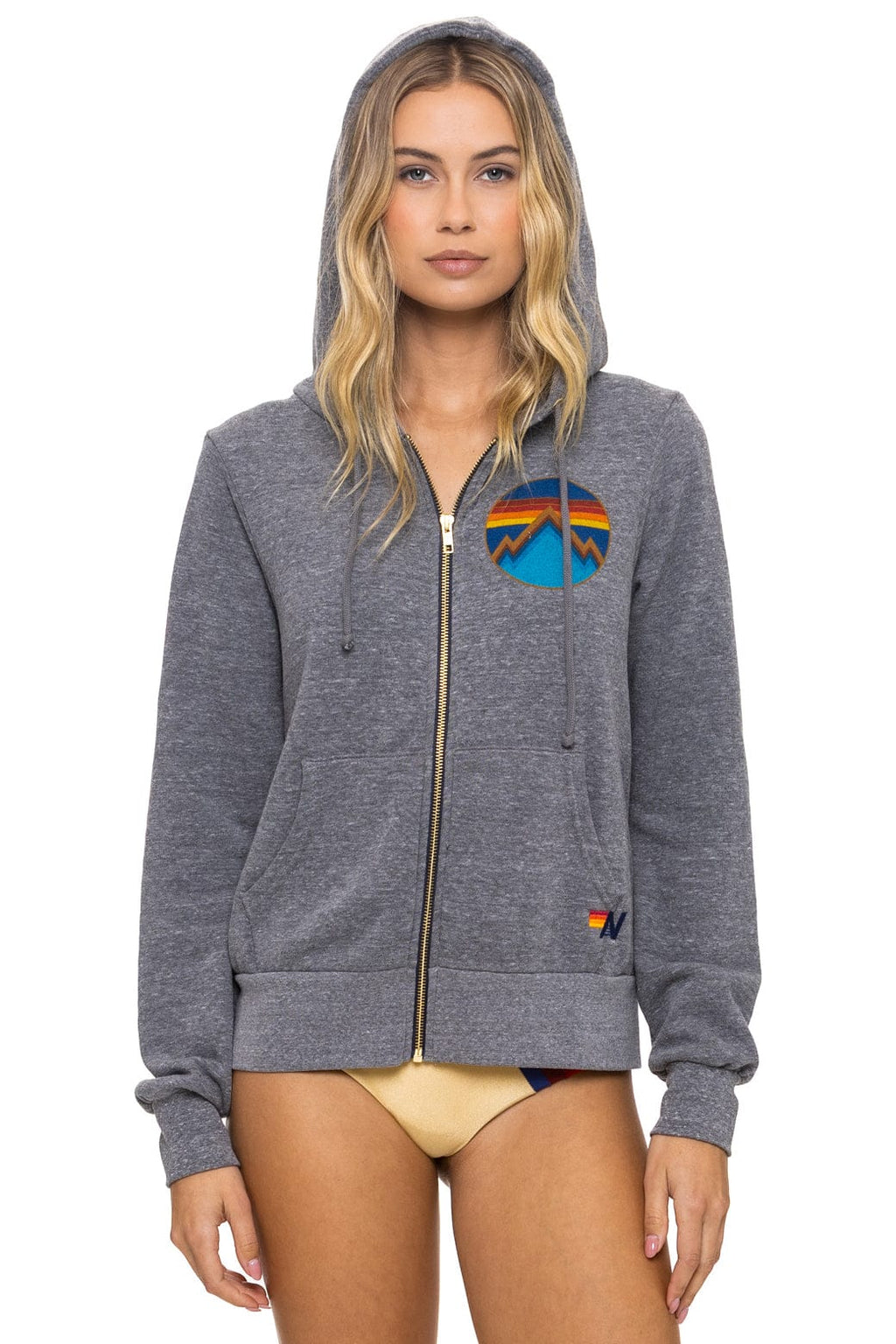 Retro ALL SEASONS CIRCLE ZIP HOODIE - HEATHER GREY