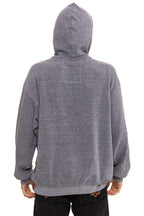 Retro MOUNTAIN STITCH CHEVRON PULLOVER HOODIE RELAXED - HEATHER GREY