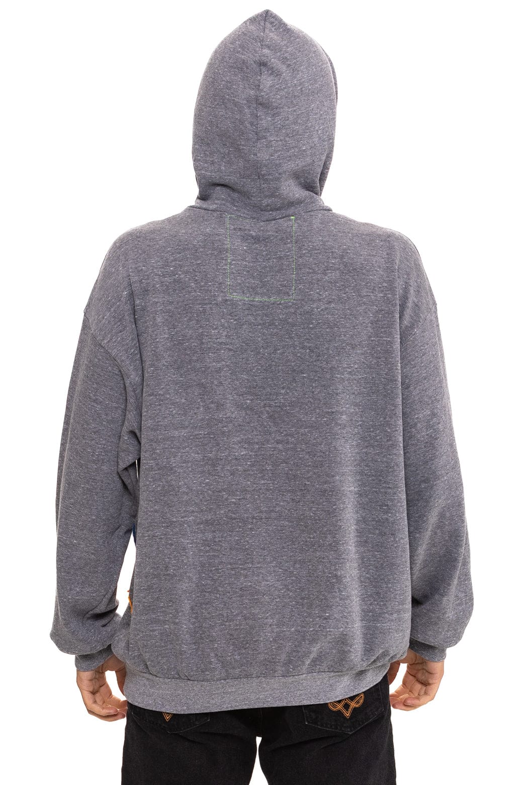 Retro MOUNTAIN STITCH CHEVRON PULLOVER HOODIE RELAXED - HEATHER GREY