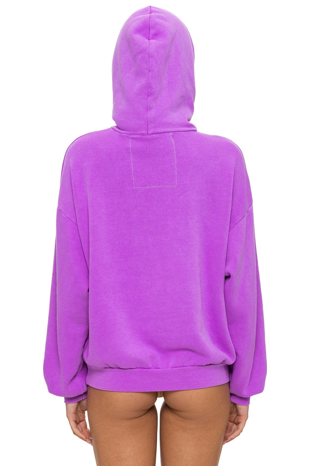 Retro MOUNTAIN STITCH CHEVRON PULLOVER HOODIE RELAXED - NEON PURPLE
