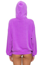 Retro MOUNTAIN STITCH CHEVRON PULLOVER HOODIE RELAXED - NEON PURPLE