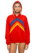 Retro MOUNTAIN STITCH CHEVRON PULLOVER HOODIE RELAXED - RED