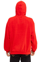 Retro MOUNTAIN STITCH CHEVRON PULLOVER HOODIE RELAXED - RED