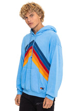 Retro MOUNTAIN STITCH CHEVRON PULLOVER HOODIE RELAXED - SKY