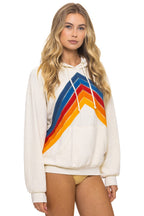 Retro MOUNTAIN STITCH CHEVRON PULLOVER HOODIE RELAXED - VINTAGE WHITE