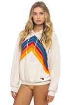 Retro MOUNTAIN STITCH CHEVRON PULLOVER HOODIE RELAXED - VINTAGE WHITE
