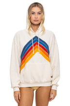 Retro MOUNTAIN STITCH CHEVRON PULLOVER HOODIE RELAXED - VINTAGE WHITE