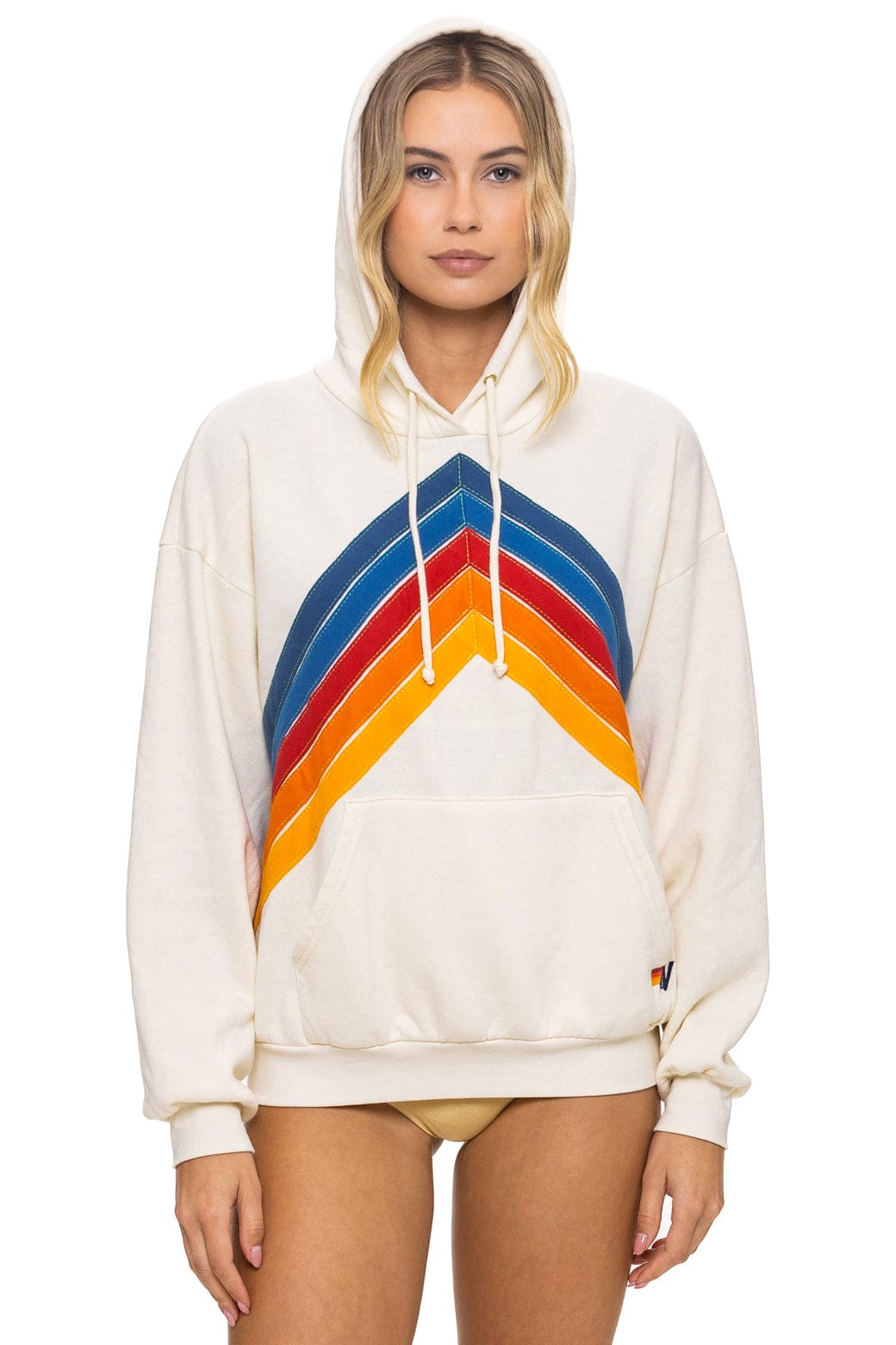 Retro MOUNTAIN STITCH CHEVRON PULLOVER HOODIE RELAXED - VINTAGE WHITE