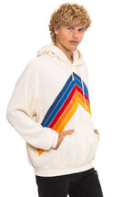 Retro MOUNTAIN STITCH CHEVRON PULLOVER HOODIE RELAXED - VINTAGE WHITE