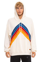 Retro MOUNTAIN STITCH CHEVRON PULLOVER HOODIE RELAXED - VINTAGE WHITE