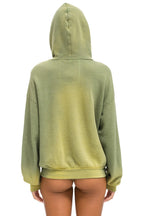 Retro CALIFORNIA PALM PATCH PULLOVER RELAXED HOODIE - FADED ARMY