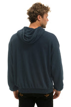 Retro 5 STRIPE RELAXED PULLOVER HOODIE - CHARCOAL