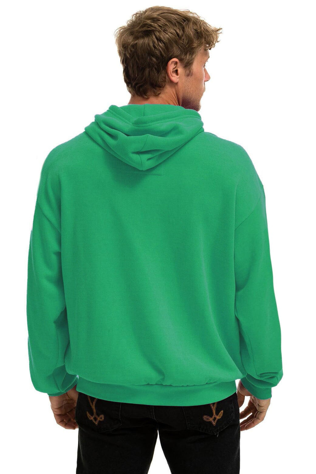 Retro 5 STRIPE RELAXED PULLOVER HOODIE - KELLY GREEN