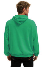 Retro 5 STRIPE RELAXED PULLOVER HOODIE - KELLY GREEN