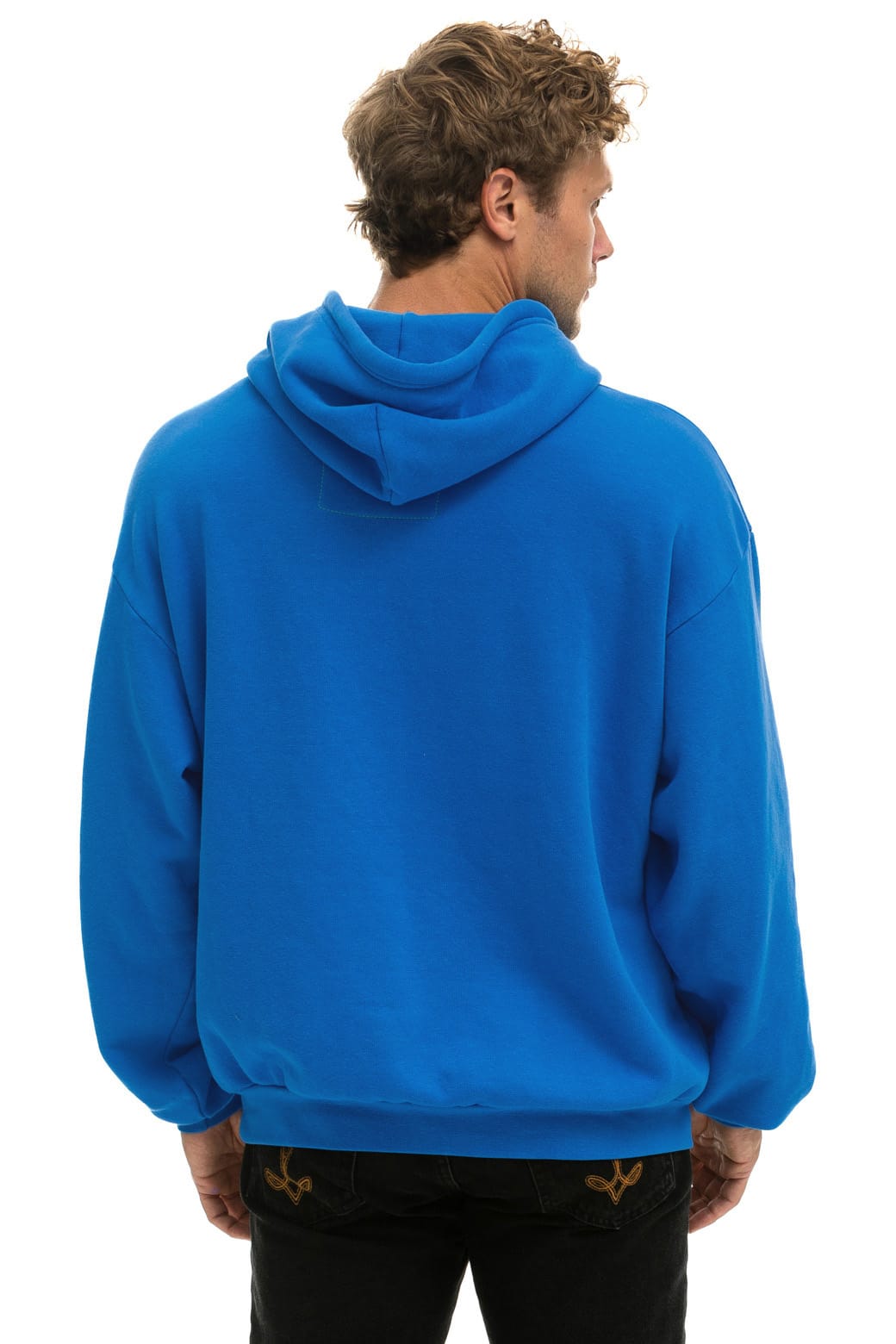 Retro 5 STRIPE RELAXED PULLOVER HOODIE - OCEAN
