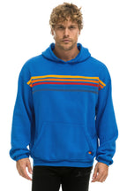 Retro 5 STRIPE RELAXED PULLOVER HOODIE - OCEAN