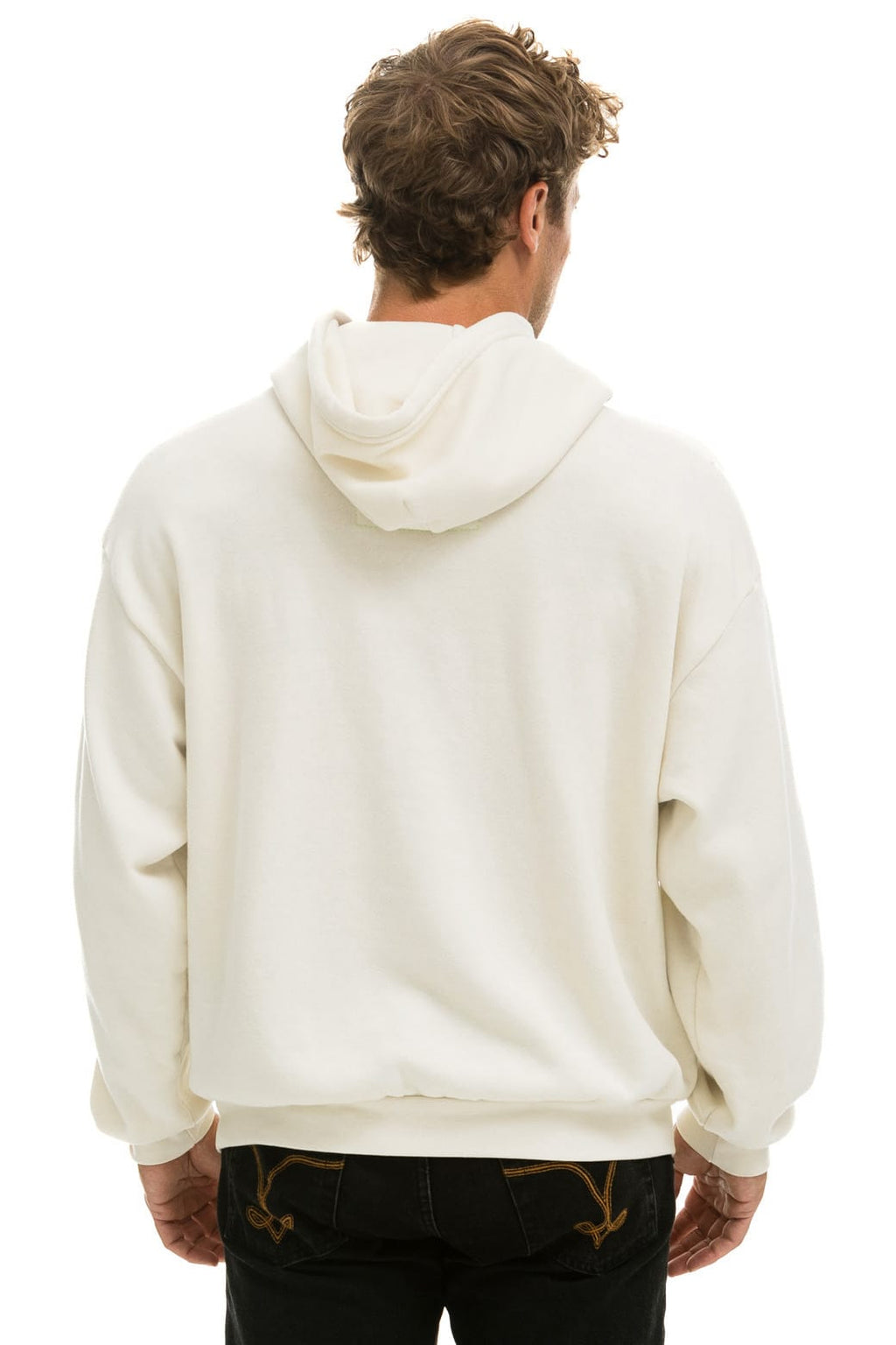 Retro 5 STRIPE RELAXED PULLOVER HOODIE - VINTAGE WHITE