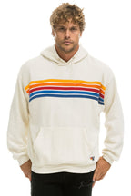 Retro 5 STRIPE RELAXED PULLOVER HOODIE - VINTAGE WHITE