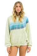 Retro WAVE STRIPE 4 PULLOVER HOODIE RELAXED - LIME CREAM SEAFOAM