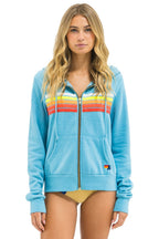 Retro 5 STRIPE HOODIE - AQUA WHITE NEON
