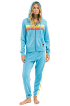 Retro 5 STRIPE HOODIE - AQUA WHITE NEON
