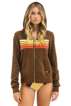 Retro 5 STRIPE HOODIE - CHOCOLATE WHITE NEON