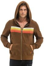 Retro 5 STRIPE HOODIE - CHOCOLATE WHITE NEON