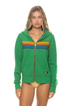Retro 5 STRIPE HOODIE - KELLY GREEN