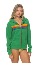 Retro 5 STRIPE HOODIE - KELLY GREEN