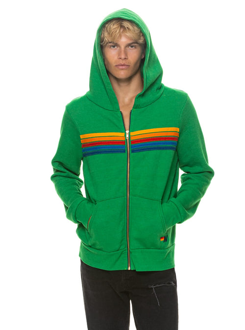 Retro 5 STRIPE HOODIE - KELLY GREEN