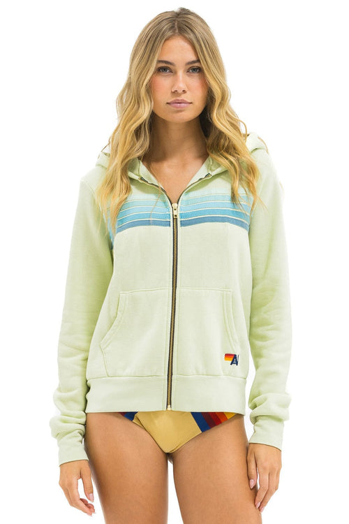 Retro 5 STRIPE HOODIE - LIME CREAM SEAFOAM