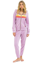 Retro 5 STRIPE HOODIE - MAUVE WHITE NEON