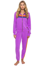 Retro 5 STRIPE HOODIE - NEON PURPLE