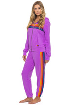 Retro 5 STRIPE HOODIE - NEON PURPLE