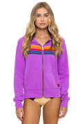 Retro 5 STRIPE HOODIE - NEON PURPLE