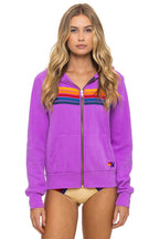 Retro 5 STRIPE HOODIE - NEON PURPLE