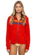 Retro 5 STRIPE HOODIE - RED