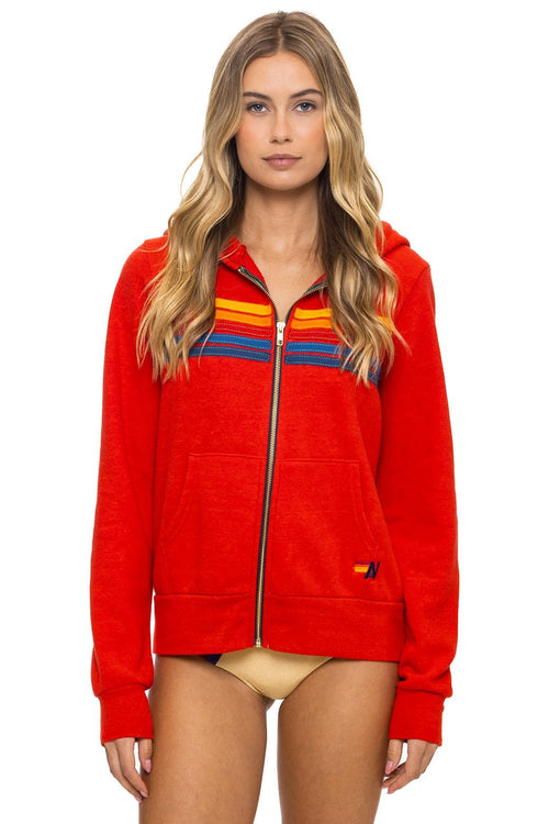 Retro 5 STRIPE HOODIE - RED