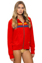 Retro 5 STRIPE HOODIE - RED