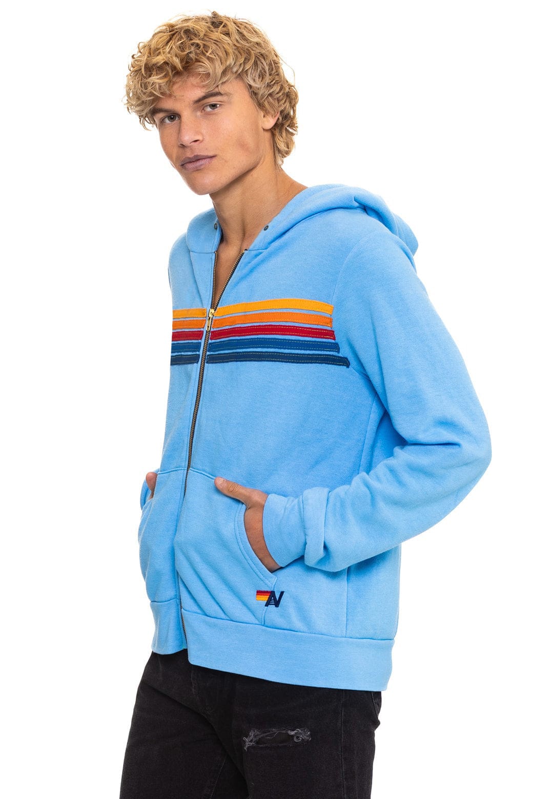 Retro 5 STRIPE HOODIE - SKY