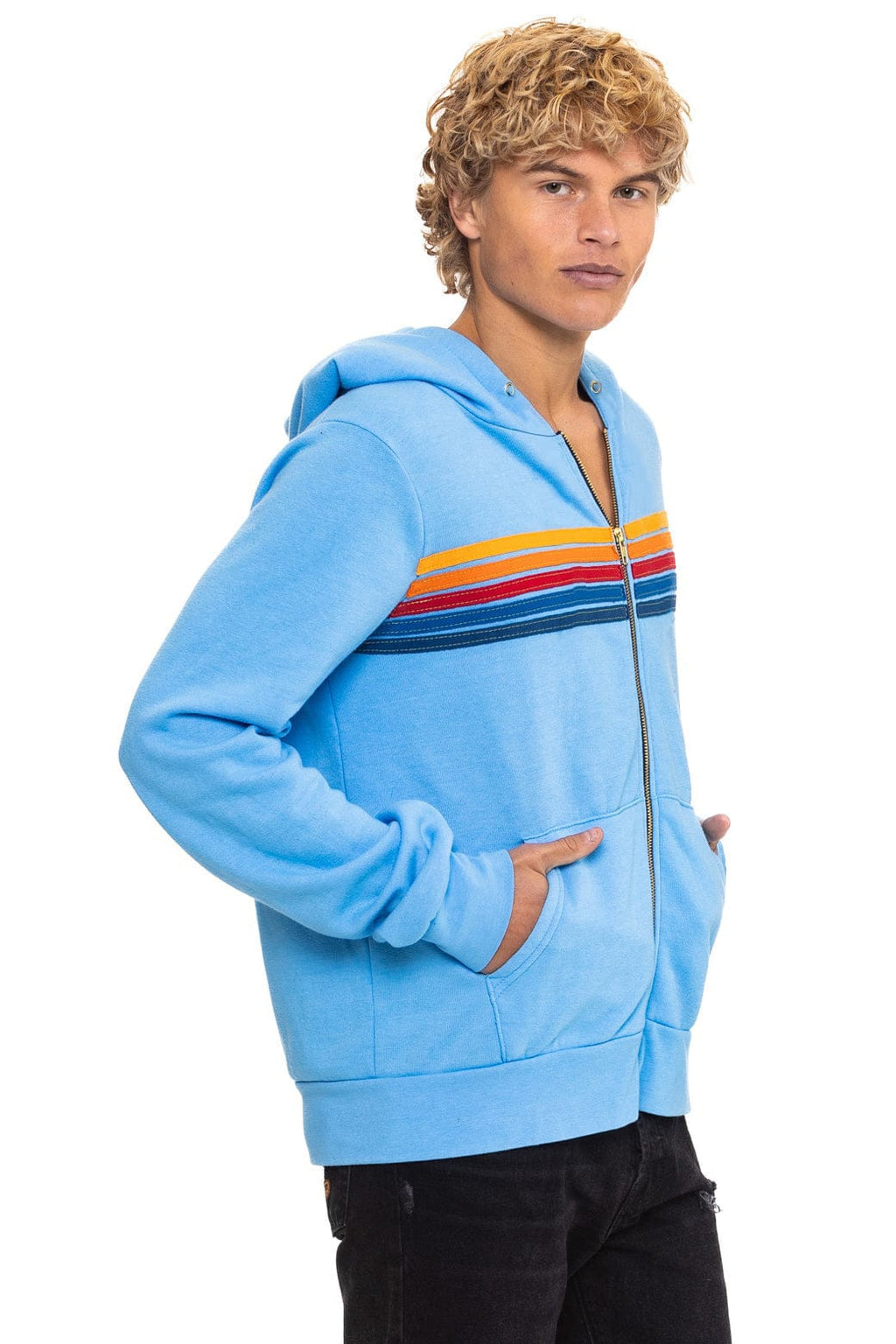 Retro 5 STRIPE HOODIE - SKY