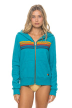 Retro 5 STRIPE HOODIE - TEAL