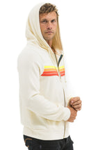 Retro 5 STRIPE HOODIE - VINTAGE WHITE WHITE NEON