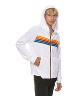 Retro 5 STRIPE HOODIE - WHITE