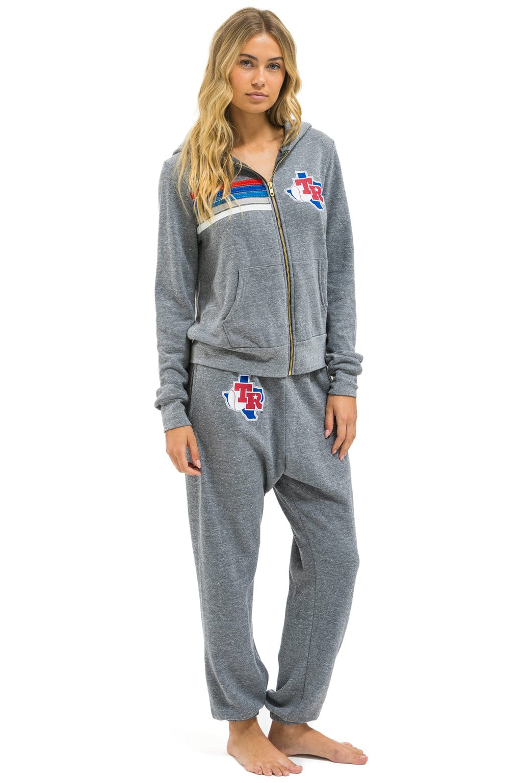 Retro TEXAS RANGERS 5 STRIPE UNISEX SWEATPANTS - HEATHER USA